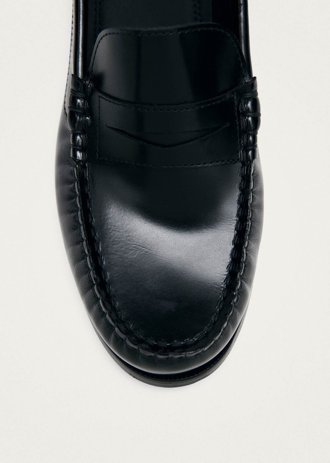 Rivet Black Leather Loafers from Alohas