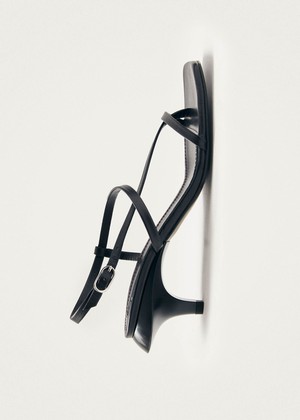 Magali Black Leather Sandals from Alohas
