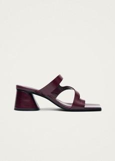 Orielle Rift Burgundy Leather Sandals via Alohas