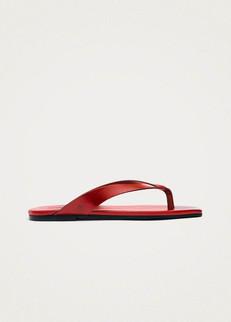 Ola Rift Red Leather Sandals via Alohas