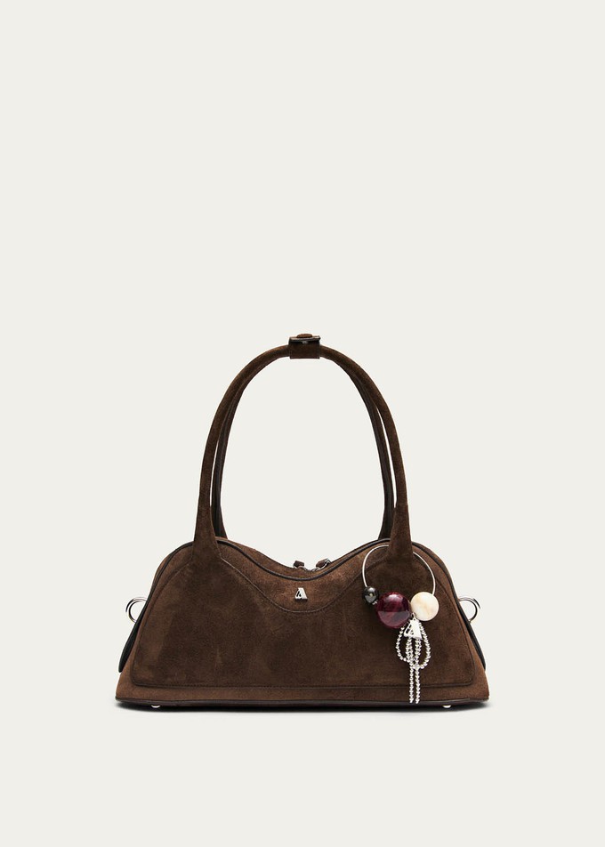 Hilma Suede Brown Leather Bag from Alohas