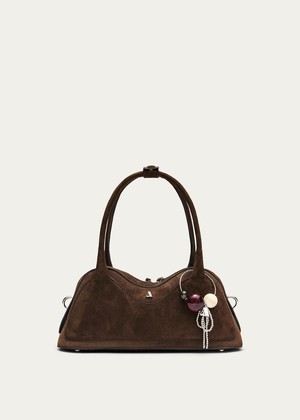 Hilma Suede Brown Leather Bag from Alohas