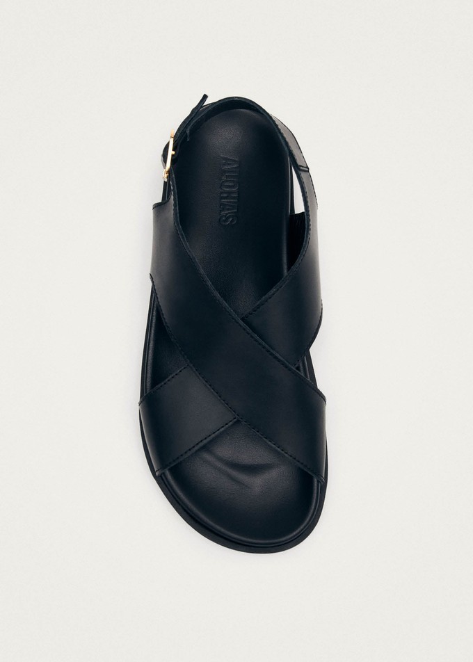 Nico Black Leather Sandals from Alohas