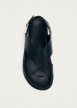 Nico Black Leather Sandals from Alohas