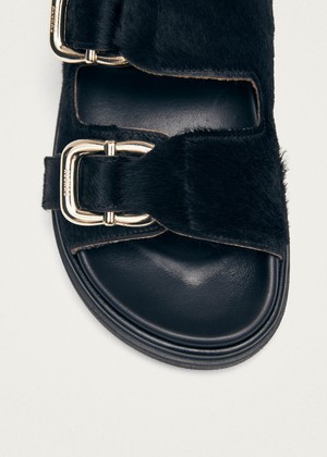 Harper Soft Black Leather Sandals from Alohas