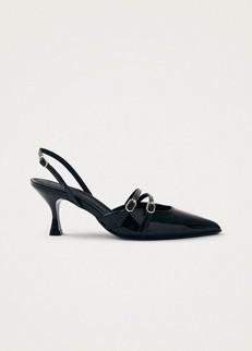 Joelle Black Patent Leather Pumps via Alohas