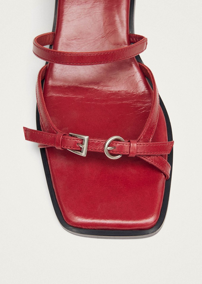 Liko Rift Red Leather Sandals from Alohas