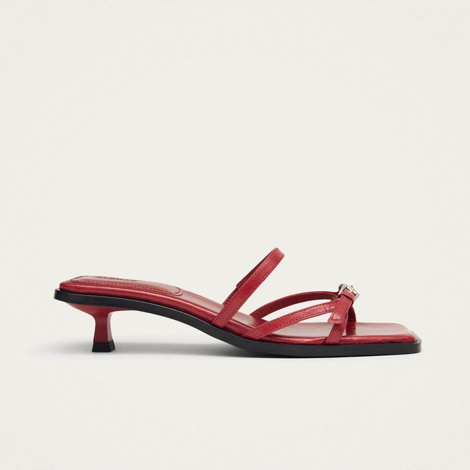 Liko Rift Red Leather Sandals from Alohas