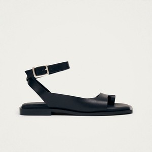 Tebas Black Leather Sandals from Alohas