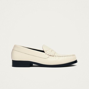 Rivet Cream Leather Loafers from Alohas