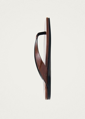 Ola Rift Brown Leather Sandals from Alohas