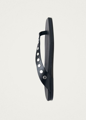 Ola Studs Black Leather Sandals from Alohas