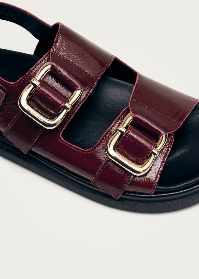 Harper Burgundy Patent Leather Sandals from Alohas