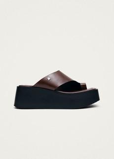 Nova Rift Brown Leather Sandals via Alohas