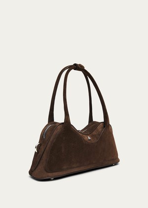 Hilma Suede Brown Leather Bag from Alohas