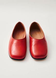 Edie Red Leather Ballet Flats via Alohas