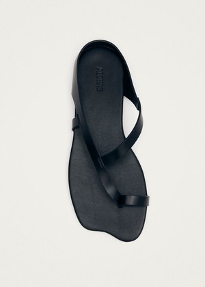 Dawn Black Leather Sandals from Alohas