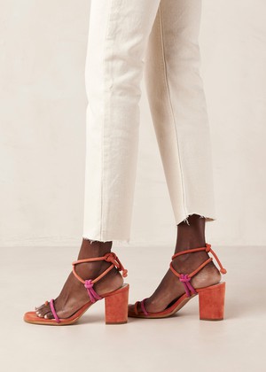 Grace Bicolor Magenta Orange Leather Sandals from Alohas