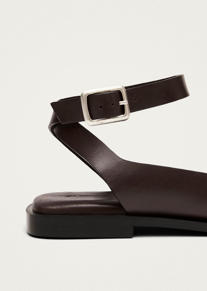 Tebas Brown Leather Sandals from Alohas
