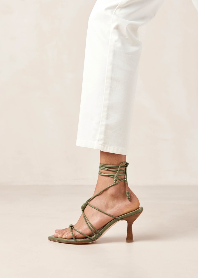 Belinda Green Leather Sandals from Alohas