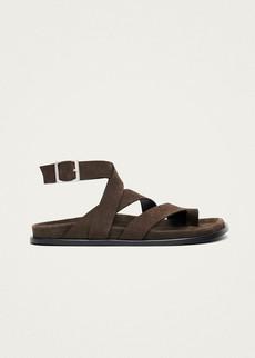 Tide Suede Brown Leather Sandals via Alohas