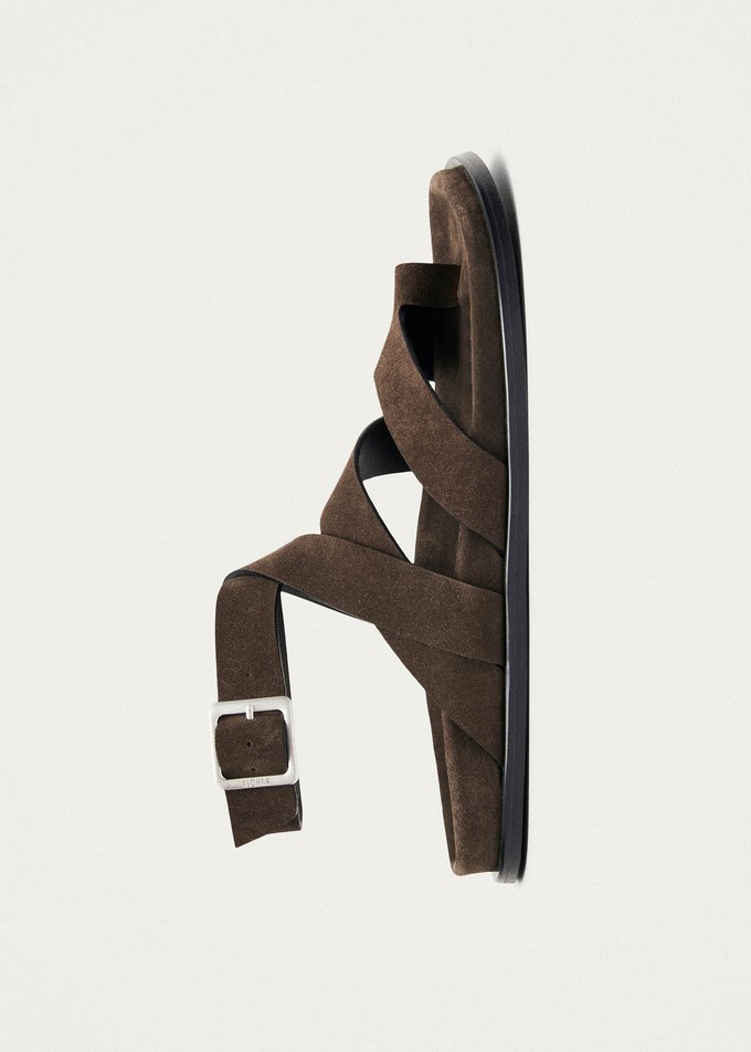Tide Suede Brown Leather Sandals from Alohas