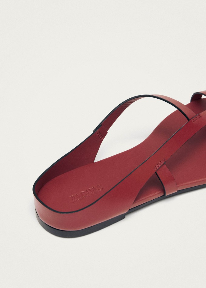 Dawn Red Leather Sandals from Alohas