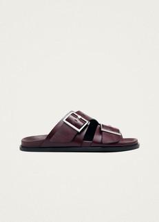 Alba Rift Burgundy Leather Sandals via Alohas