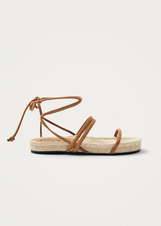 Rayna Suede Tan Leather Sandals from Alohas
