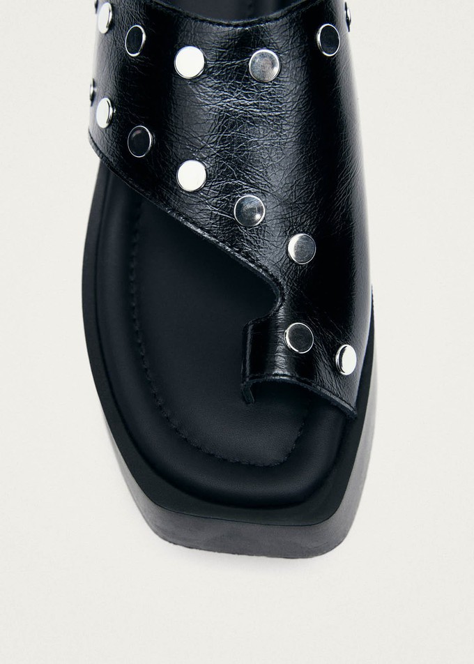 Nova Studs Black Leather Sandals from Alohas