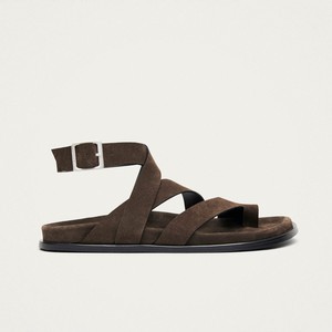 Tide Suede Brown Leather Sandals from Alohas
