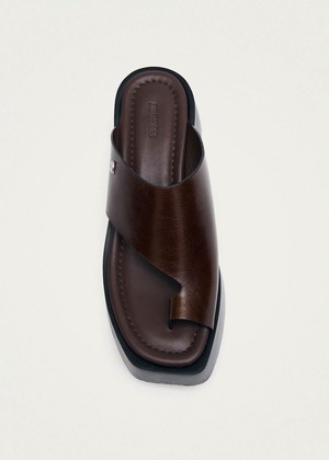 Nova Rift Brown Leather Sandals from Alohas
