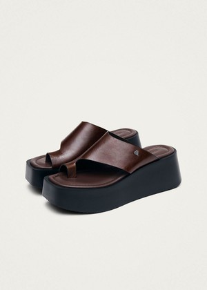 Nova Rift Brown Leather Sandals from Alohas