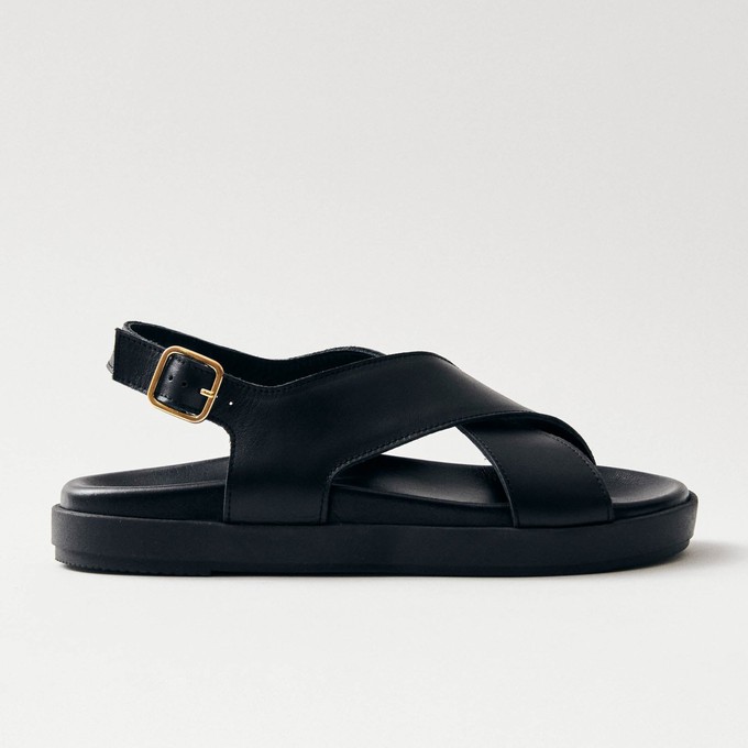 Nico Black Leather Sandals from Alohas