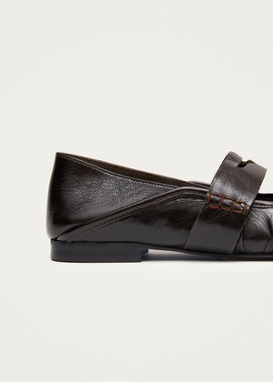 Bargo Brown Leather Ballet Flats from Alohas