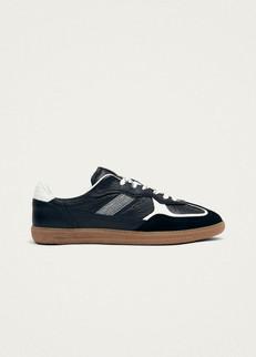 Tb.490 Rife Grain Black & White Leather Sneakers via Alohas