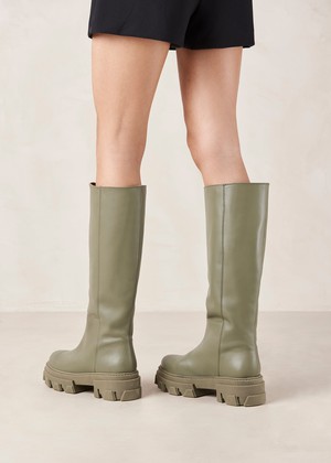 Katiuska Khaki Leather High Boot from Alohas