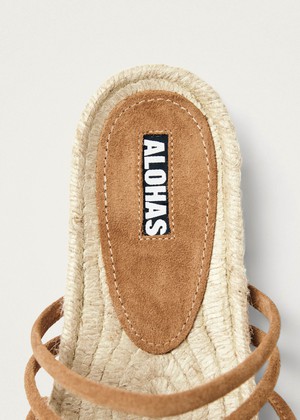 Rayna Suede Tan Leather Sandals from Alohas