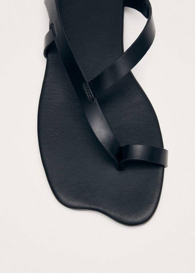 Dawn Black Leather Sandals from Alohas