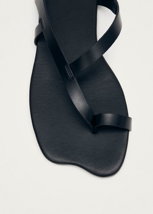 Dawn Black Leather Sandals from Alohas