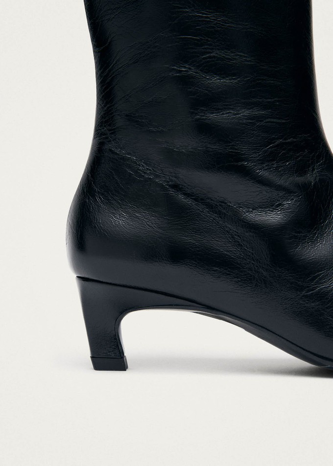 Ambar Rift Black Leather Ankle Boots from Alohas