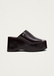 Vale Patent Brown Leather Sandals via Alohas