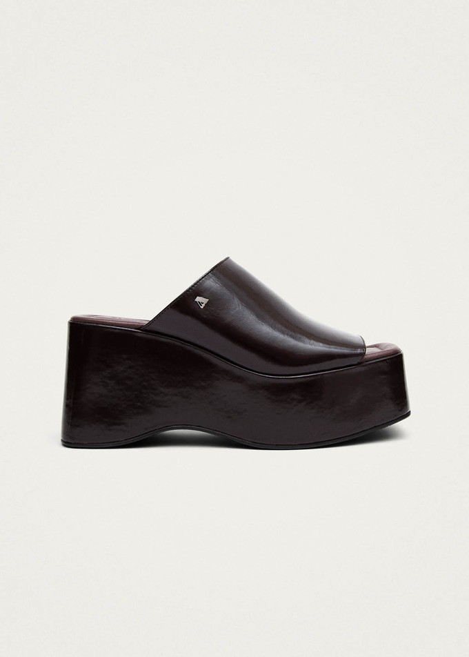 Vale Patent Brown Leather Sandals from Alohas