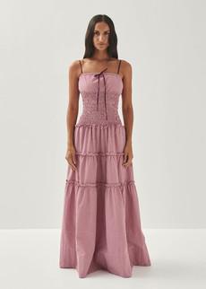 Masami Checks Burgundy Dress via Alohas