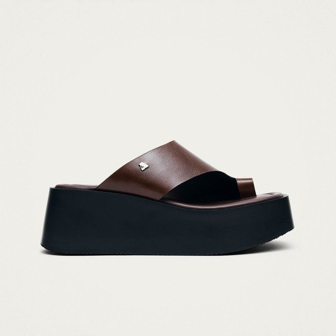 Nova Rift Brown Leather Sandals from Alohas