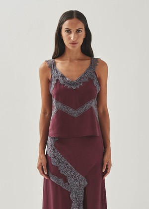 Hebe Burgundy Top from Alohas