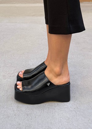 Vale Patent Black Leather Sandals from Alohas