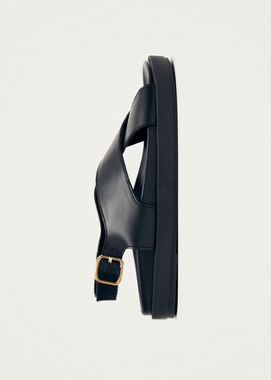 Nico Black Leather Sandals from Alohas
