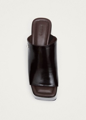 Vale Patent Brown Leather Sandals from Alohas