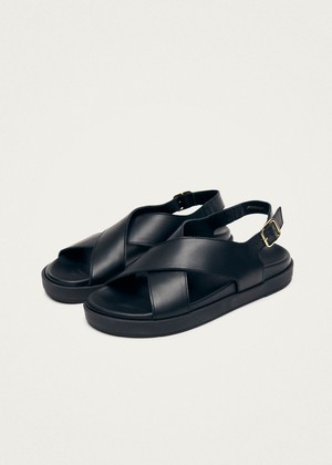 Nico Black Leather Sandals from Alohas